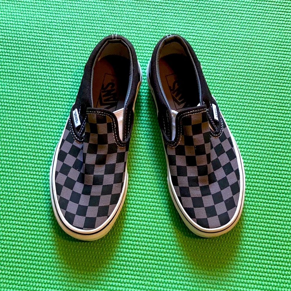 Vans Black and Gray Checkerboard Slip-ons Size 5.5